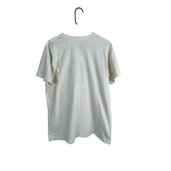 Patagonia Shirt Mens Large Slim Cream Short Sleeve Graphic Logo Organic Cotton - Picture 3 of 8